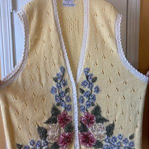 Vintage 90s Marisa Christine Springtime Knit Vest